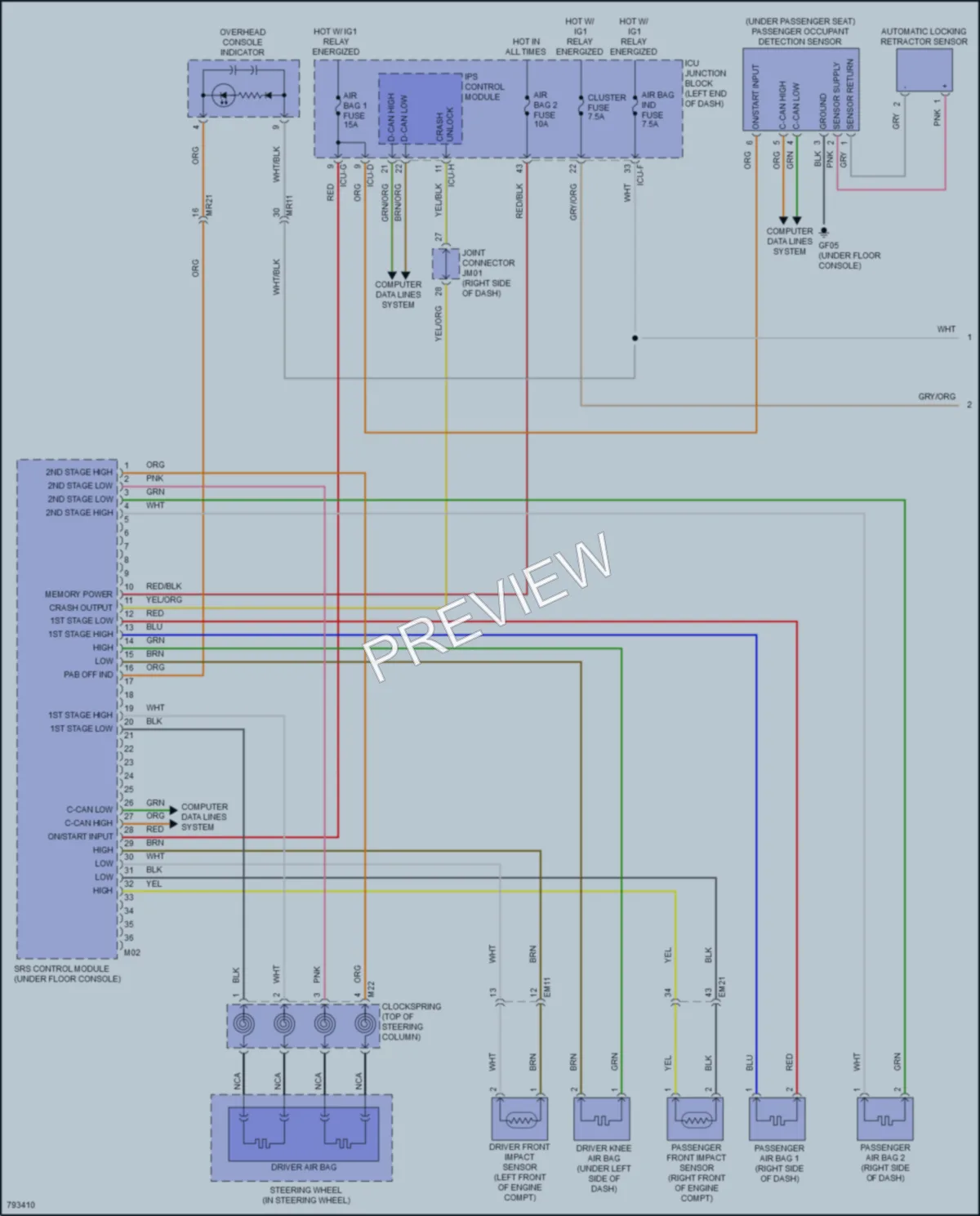 2023 Kia Carnival Supplemental Restraints wiring diagram preview