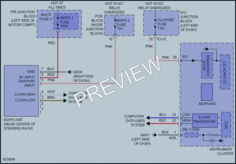 2023 Kia EV6 Electronic Power Steering wiring diagram preview