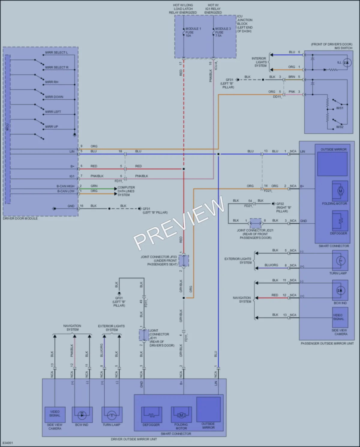 2023 Kia EV6 Memory Systems wiring diagram preview
