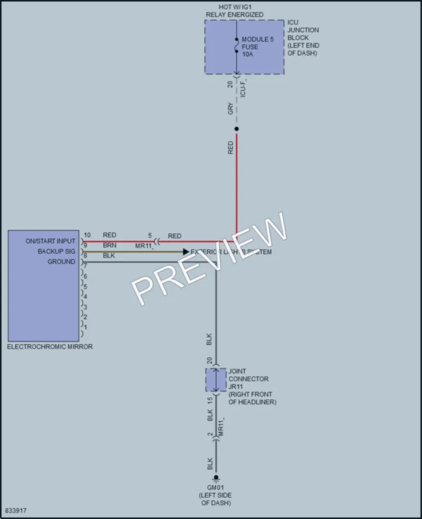 2023 Kia EV6 Power Mirrors wiring diagram preview