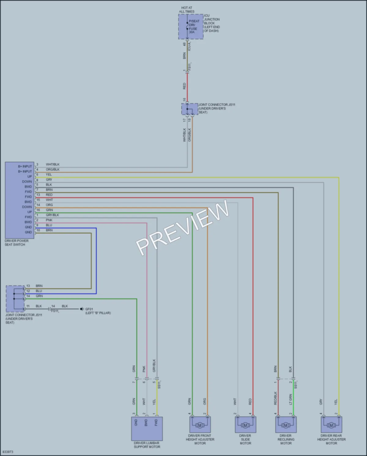 2023 Kia EV6 Power Seats wiring diagram preview
