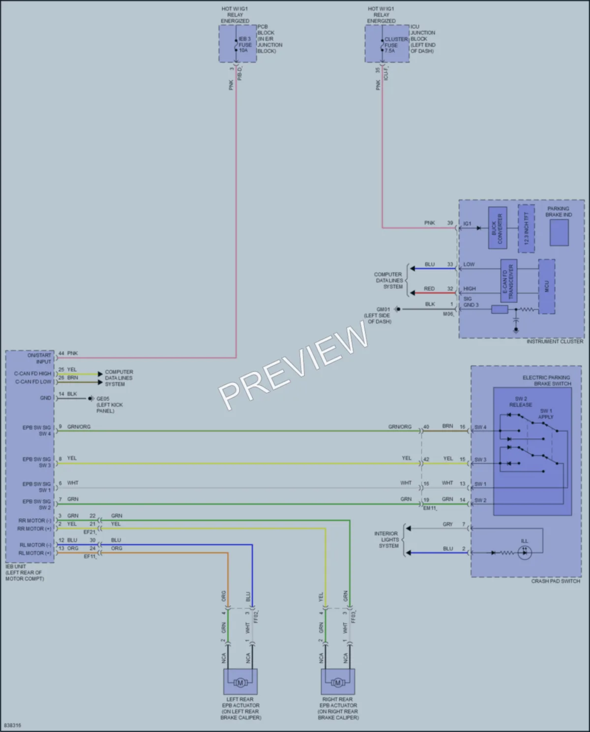 2023 Kia EV6 Shift Interlock wiring diagram preview