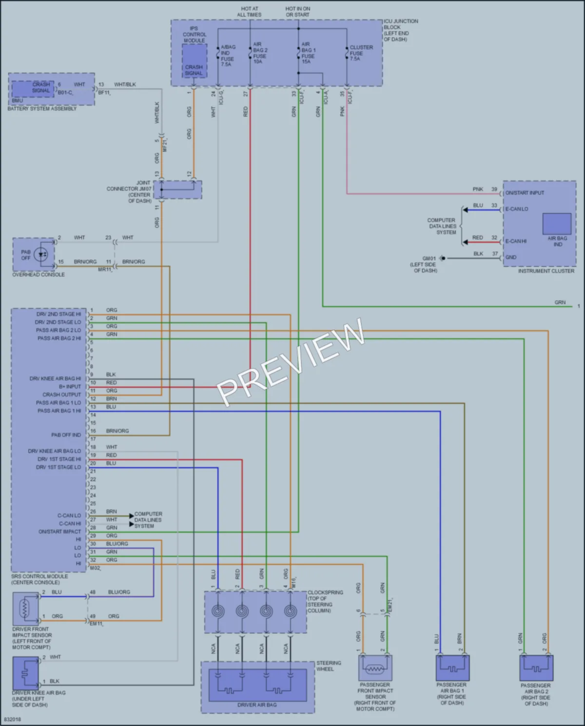 2023 Kia EV6 Supplemental Restraints wiring diagram preview