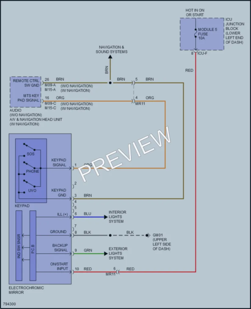 2023 Kia Forte5 Power Mirrors wiring diagram preview