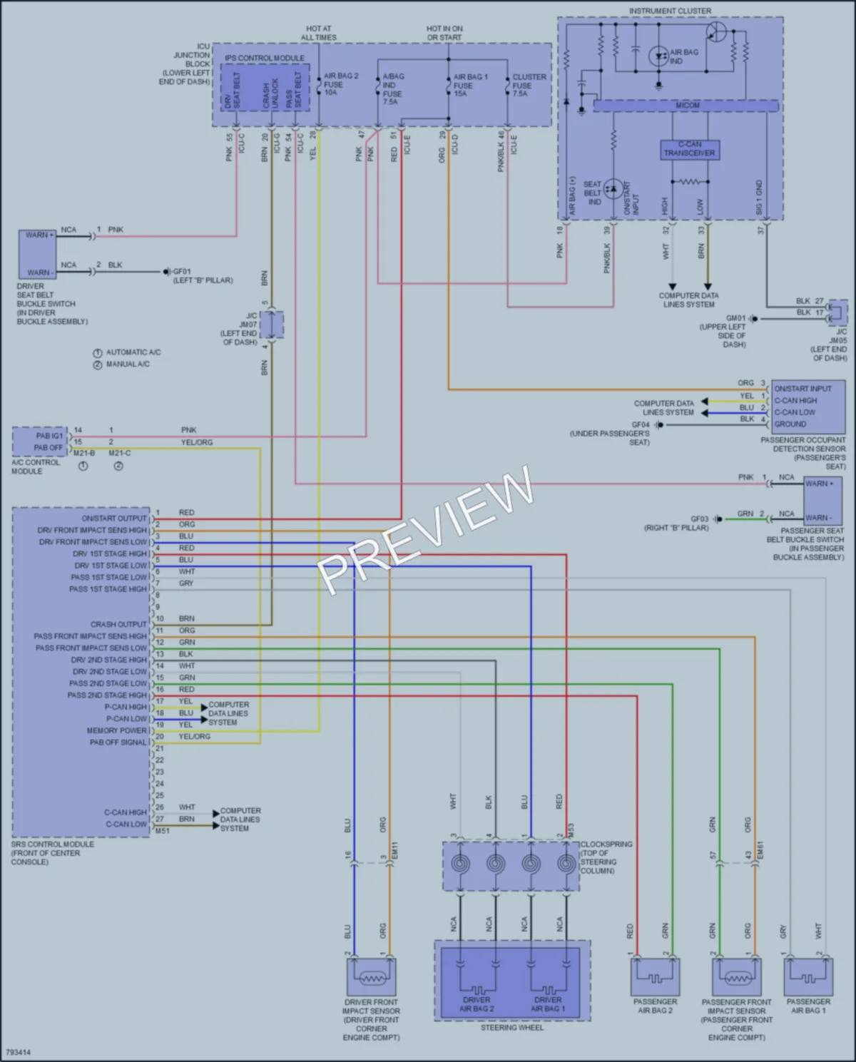 2023 Kia Forte5 Supplemental Restraints wiring diagram preview