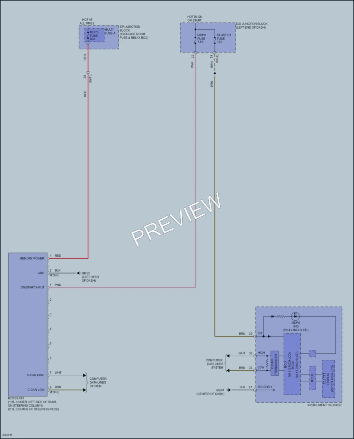 2023 Kia K5 Electronic Power Steering wiring diagram preview