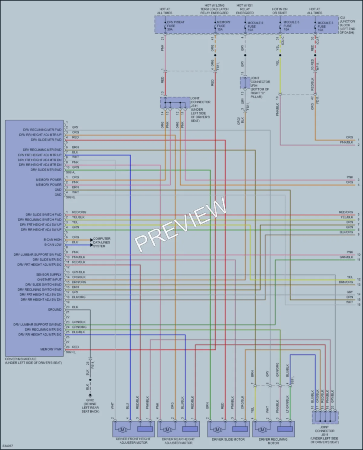 2023 Kia K5 Memory Systems wiring diagram preview