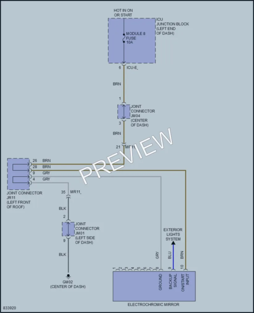 2023 Kia K5 Power Mirrors wiring diagram preview