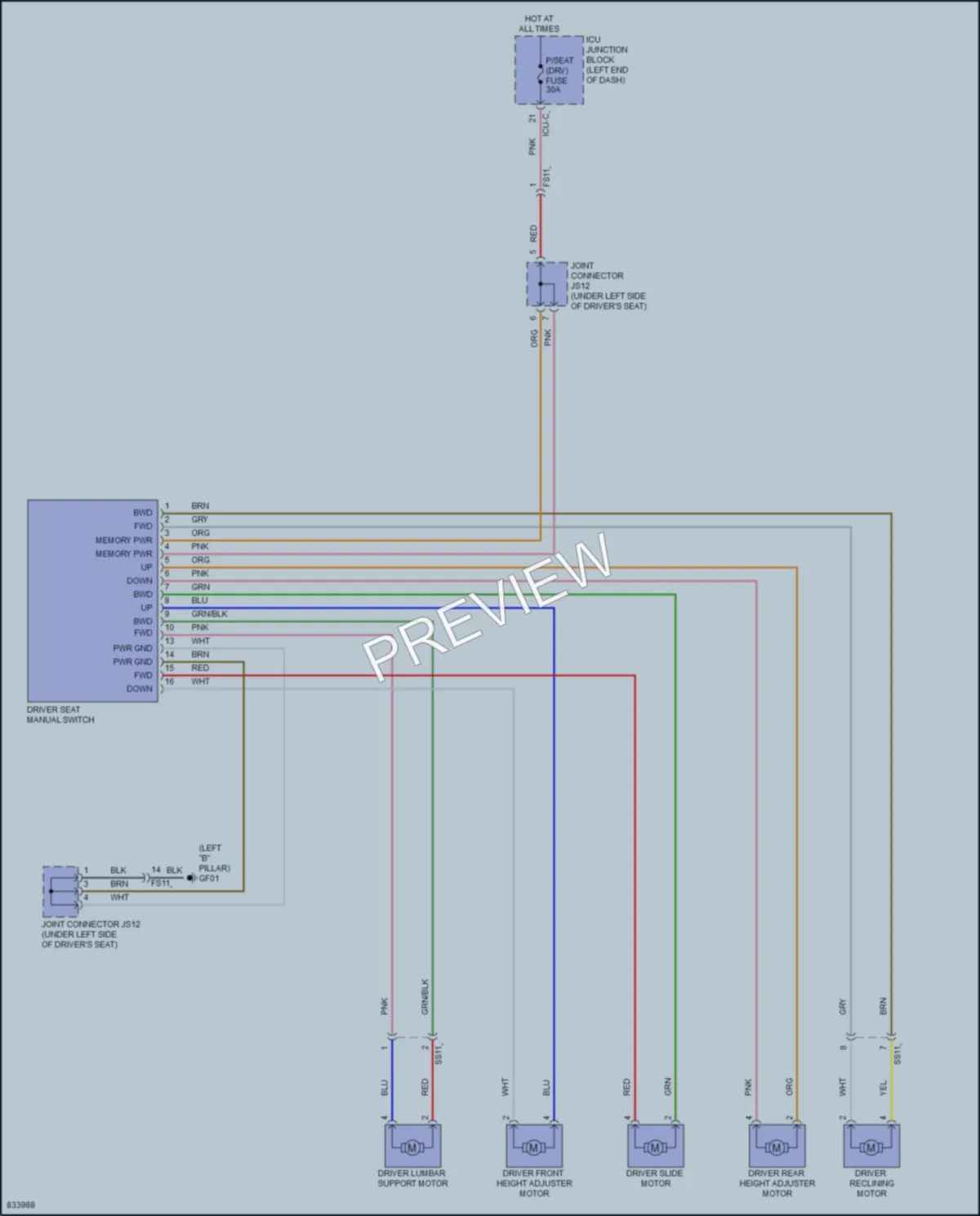 2023 Kia K5 Power Seats wiring diagram preview