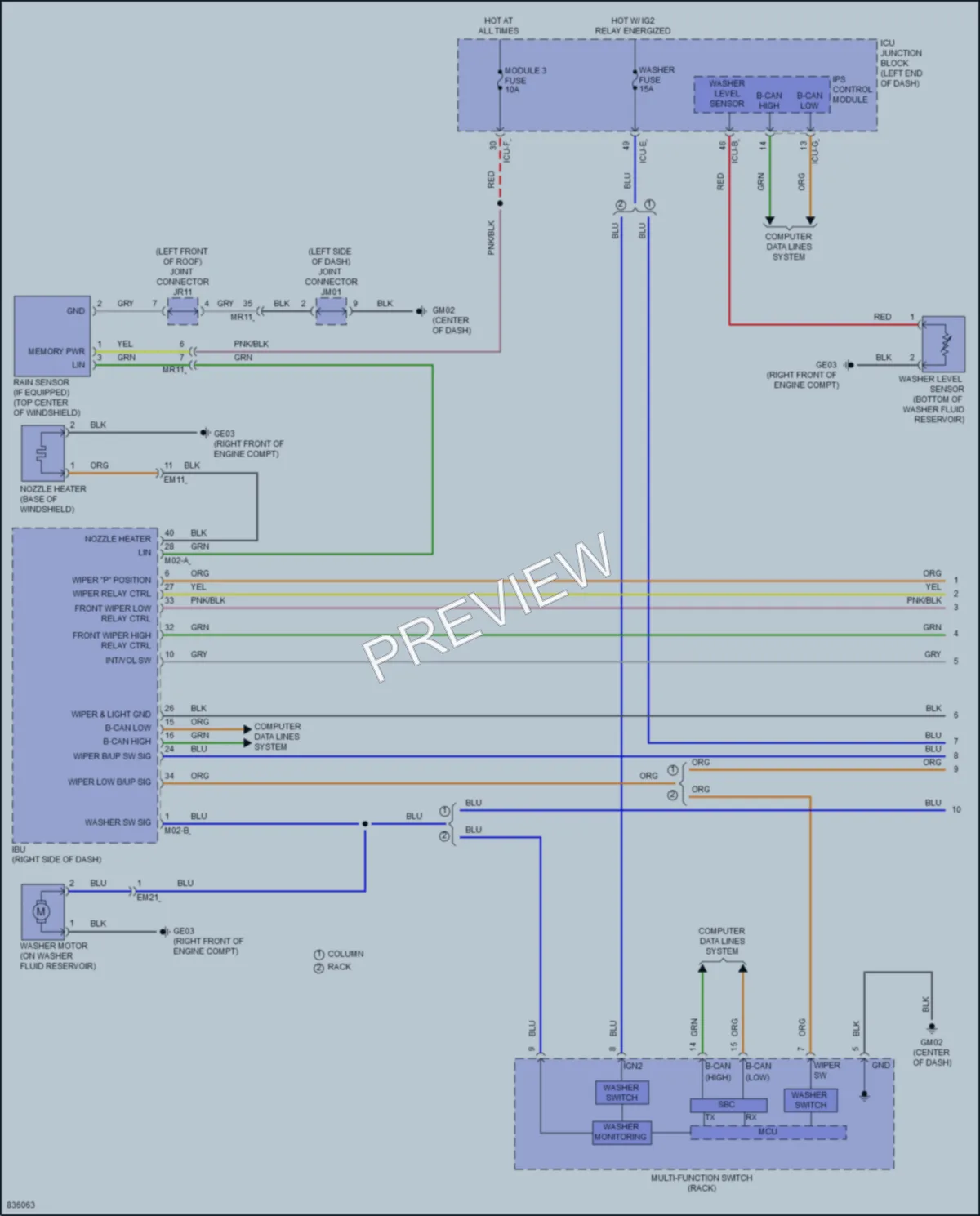 2023 Kia K5 Wiper Washer wiring diagram preview