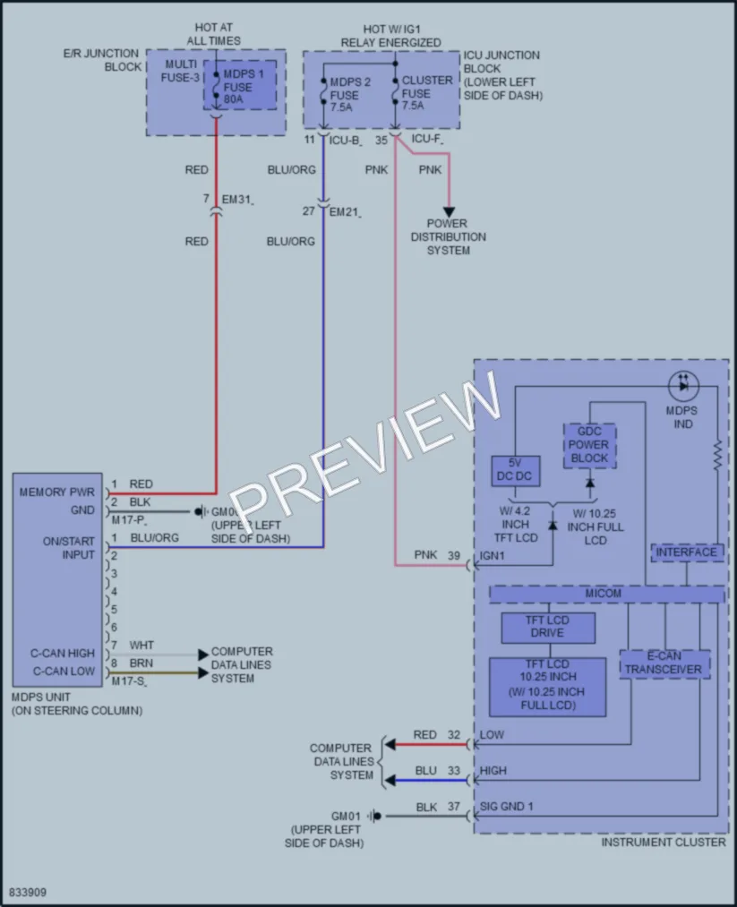 2023 Kia Niro Electronic Power Steering wiring diagram preview