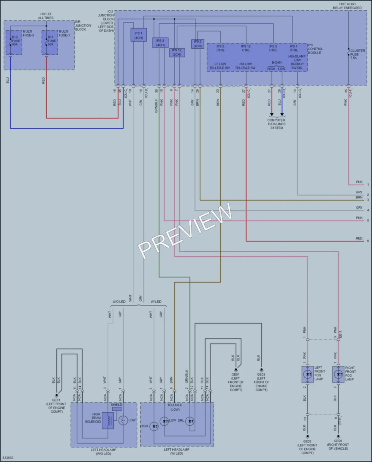 2023 Kia Niro Headlights wiring diagram preview