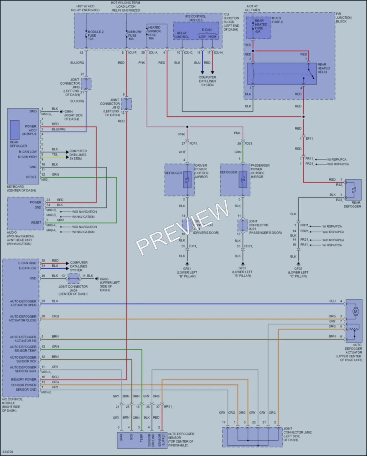 2023 Kia NiroEV Defoggers wiring diagram preview