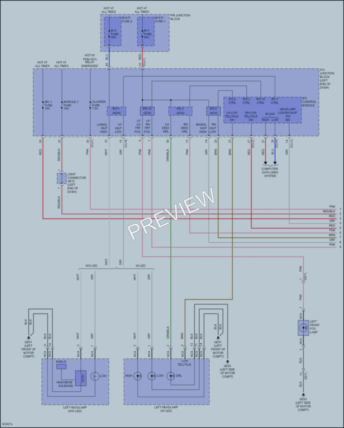 2023 Kia NiroEV Headlights wiring diagram preview