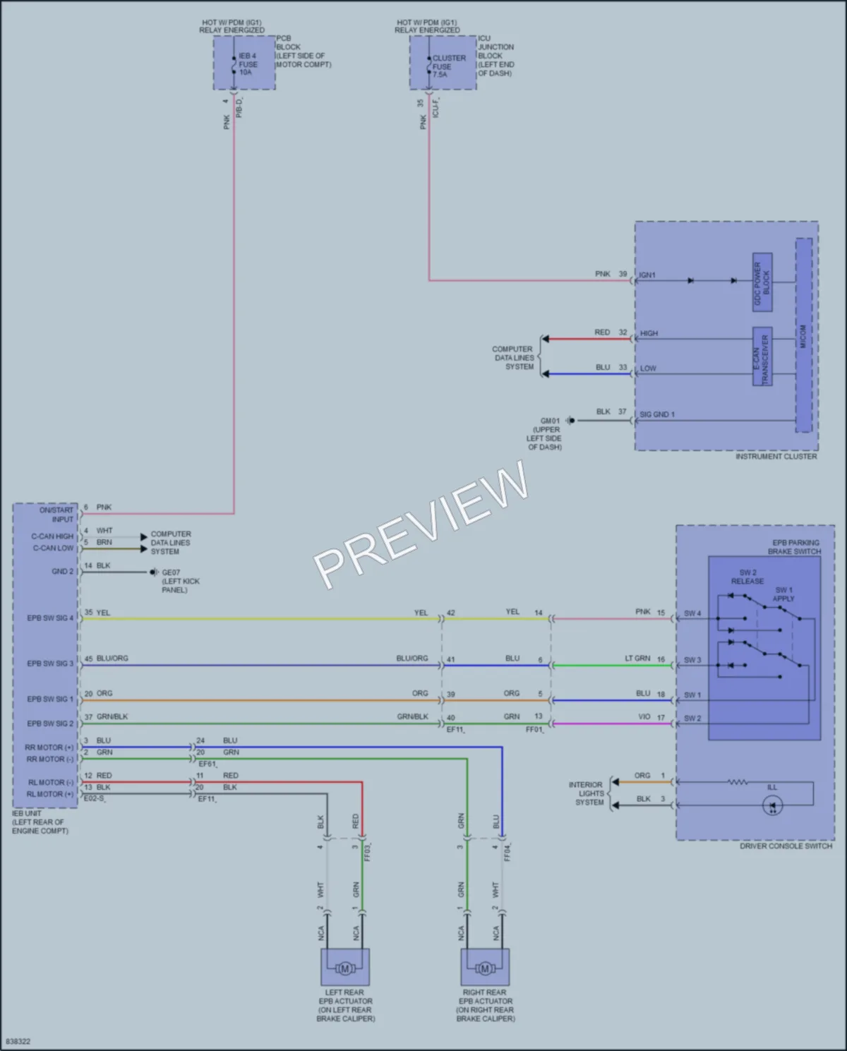 2023 Kia NiroEV Shift Interlock wiring diagram preview