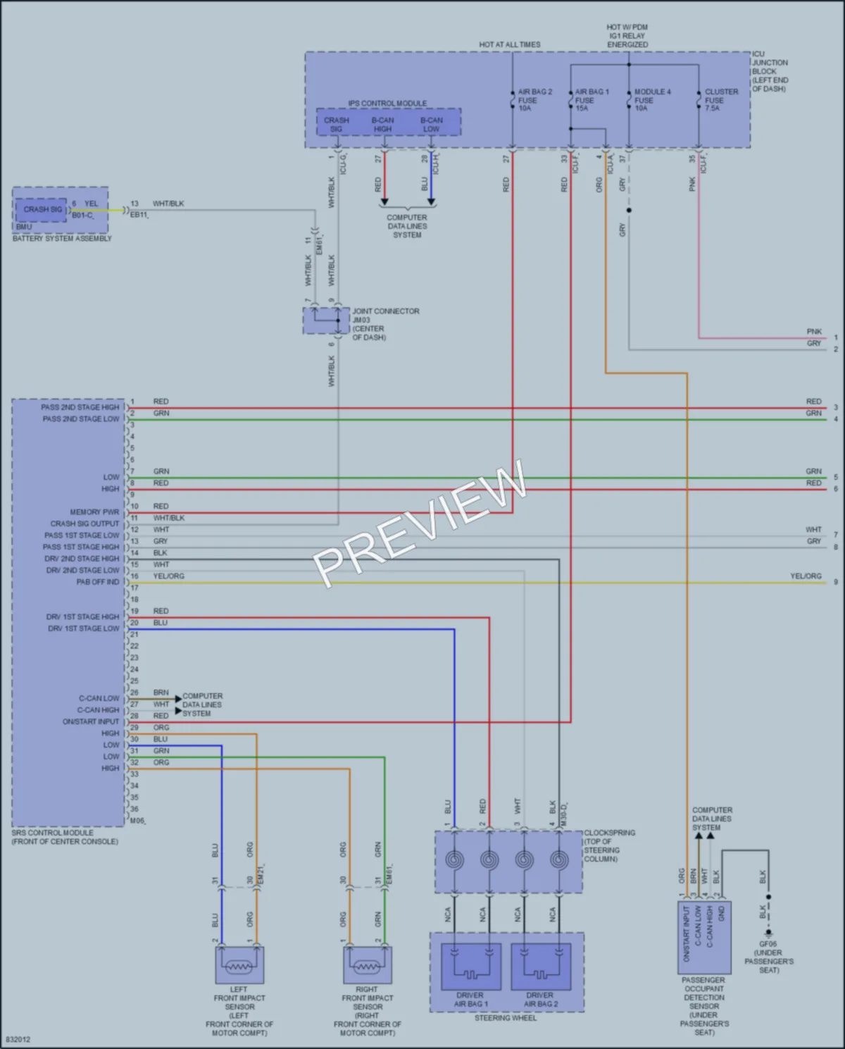 2023 Kia NiroEV Supplemental Restraints wiring diagram preview