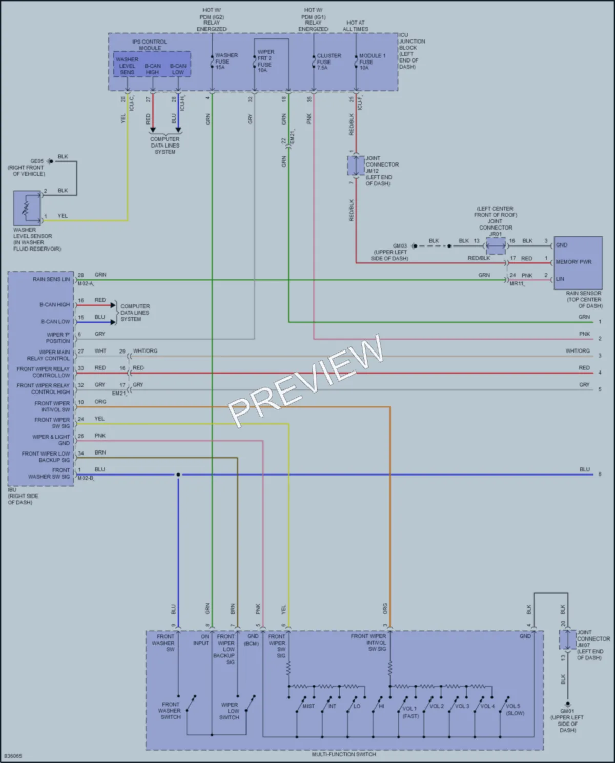 2023 Kia NiroEV Wiper Washer wiring diagram preview