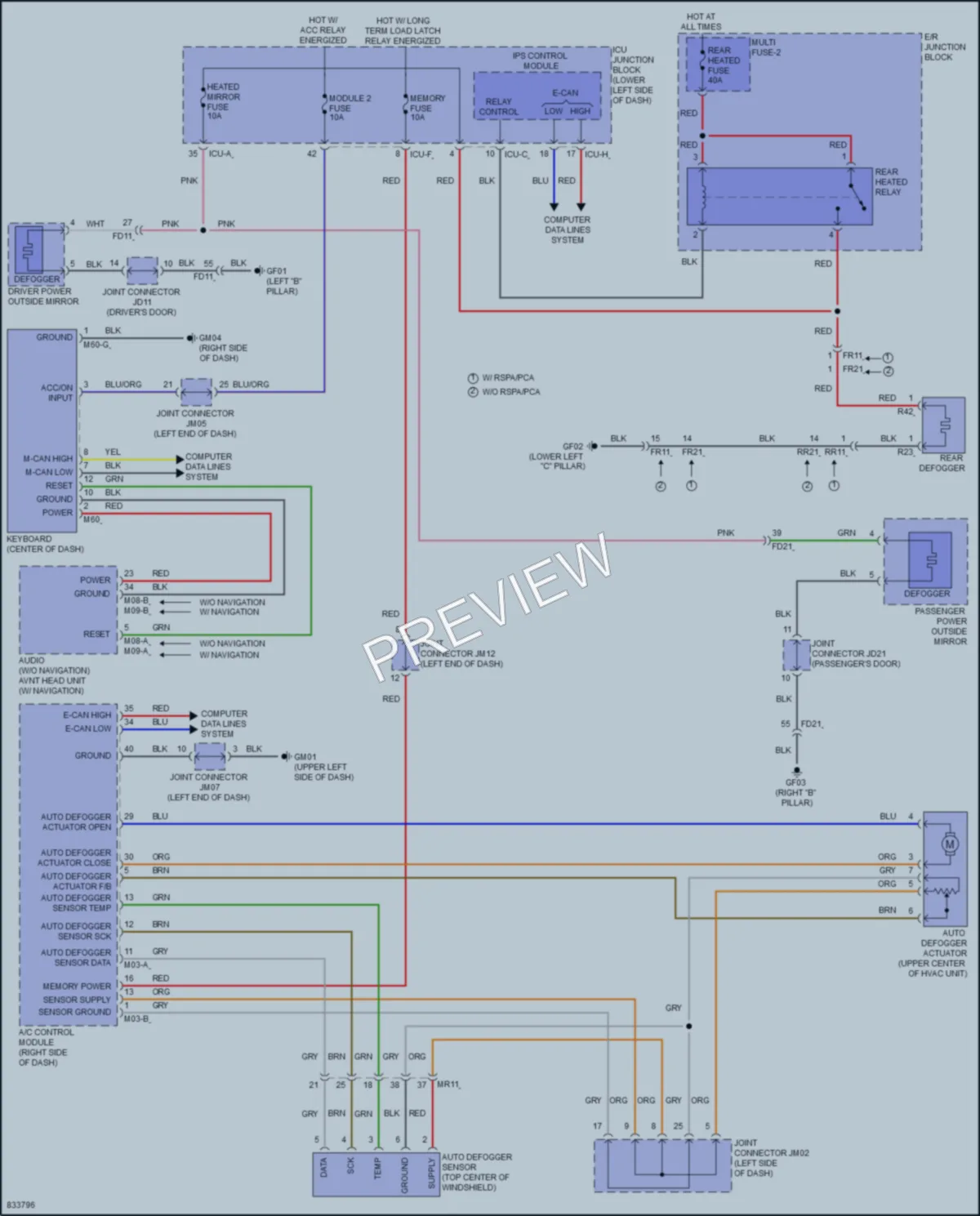 2023 Kia NiroPlugIn Defoggers wiring diagram preview