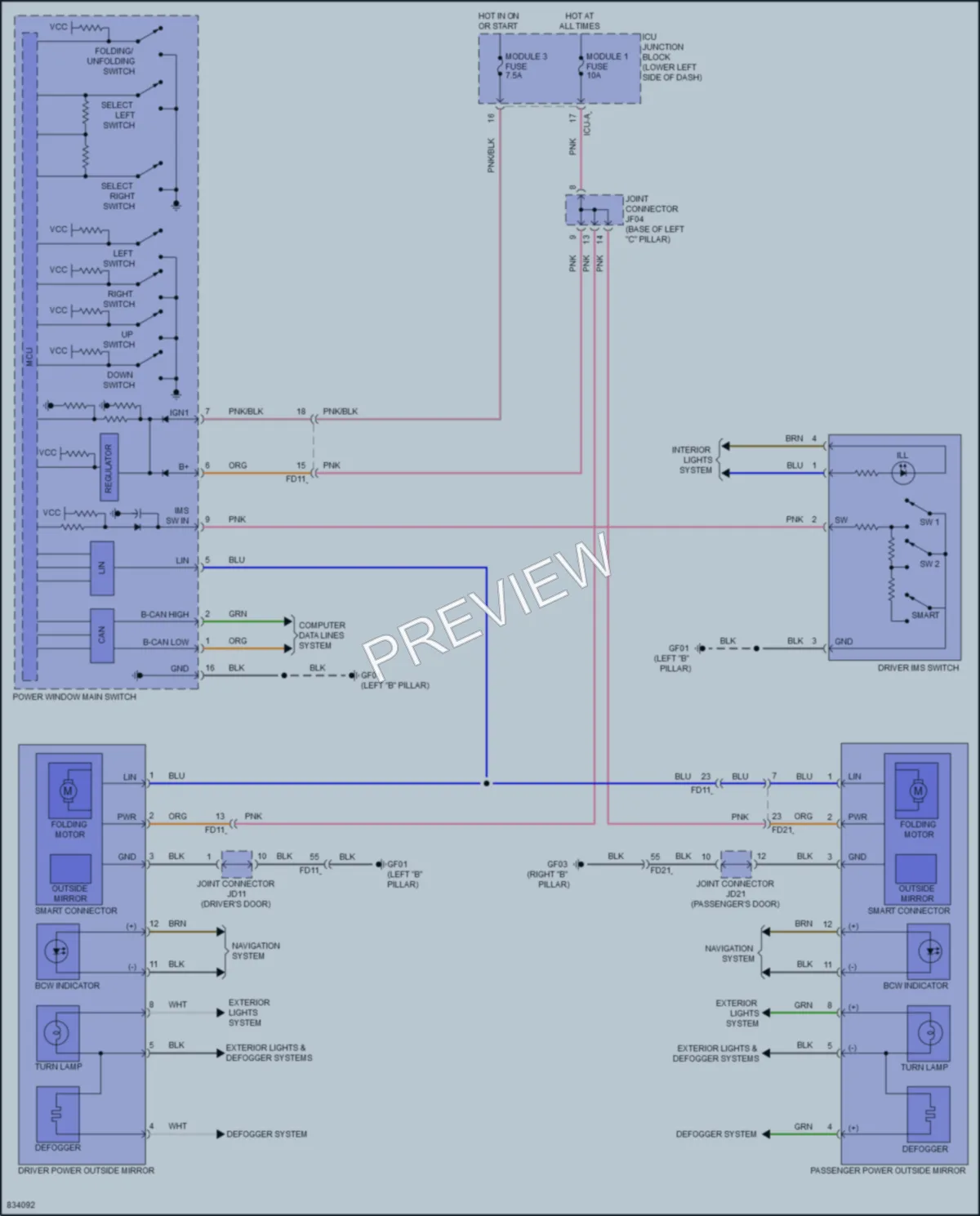 2023 Kia NiroPlugIn Memory Systems wiring diagram preview