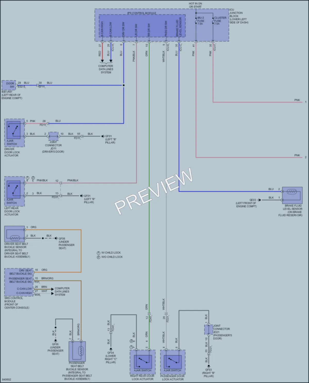 2023 Kia NiroPlugIn Warning Systems wiring diagram preview