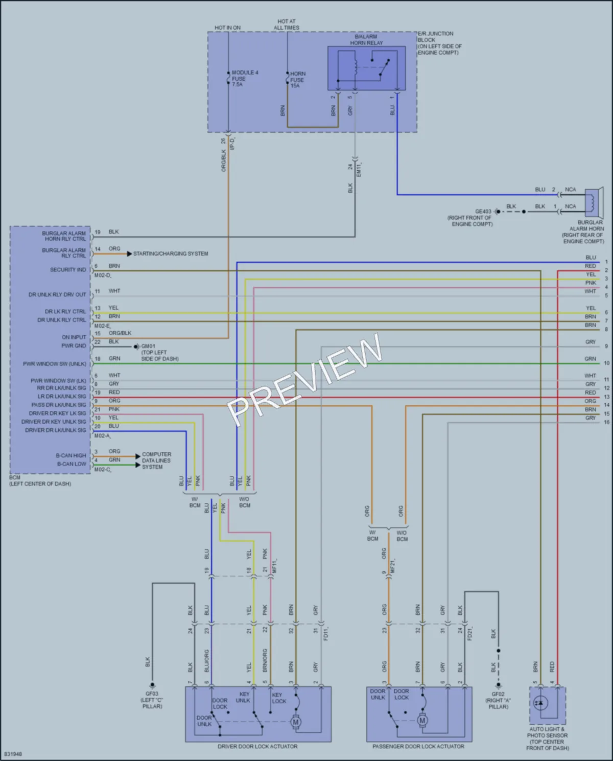 2023 Kia Rio Anti Theft wiring diagram preview