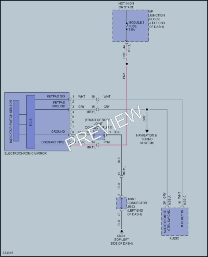 2023 Kia Rio Power Mirrors wiring diagram preview