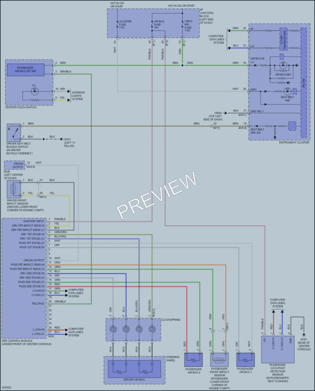 2023 Kia Rio Supplemental Restraints wiring diagram preview