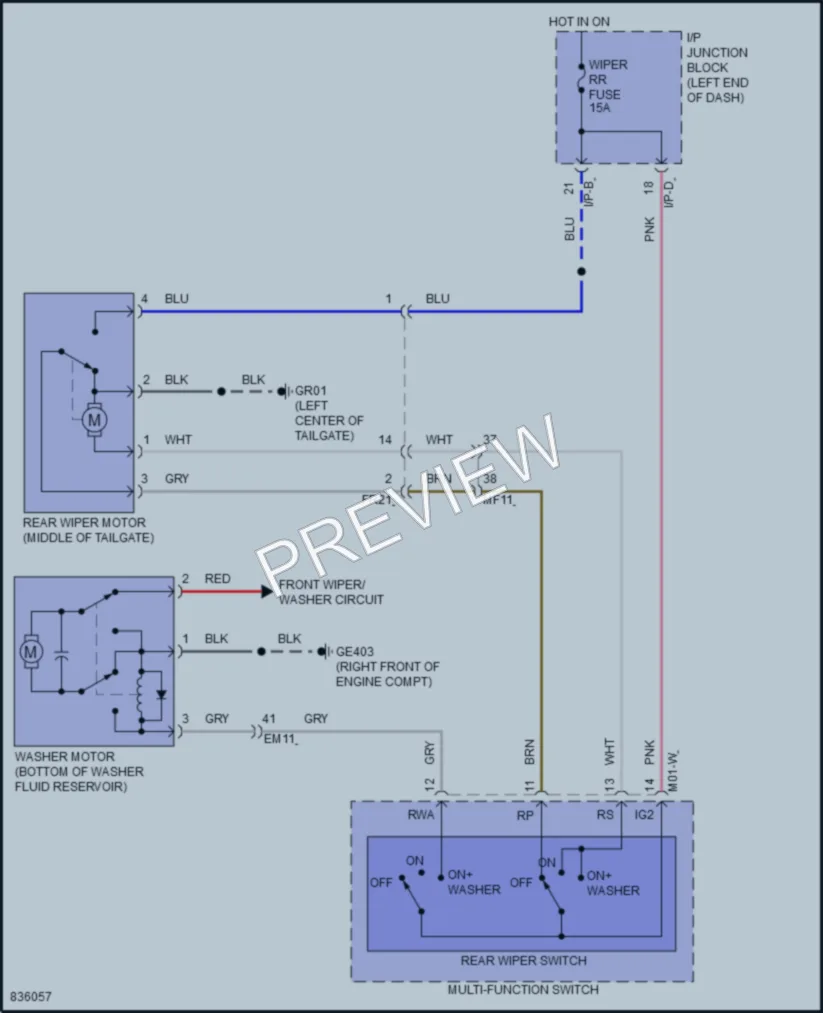 2023 Kia Rio Wiper Washer wiring diagram preview