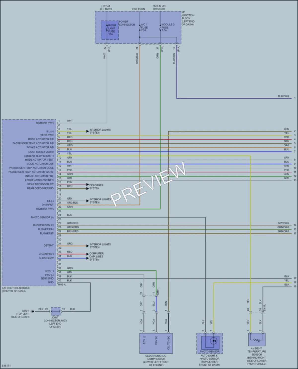 2023 Kia Rio5 Air Conditioning wiring diagram preview