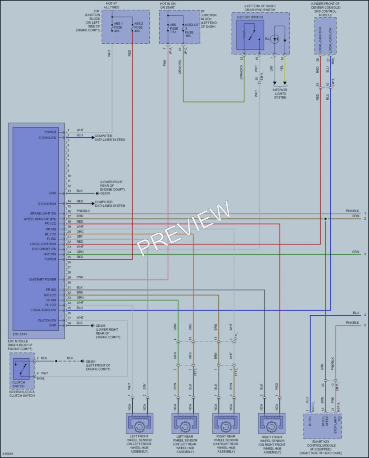 2023 Kia Rio5 Anti Lock Brakes wiring diagram preview