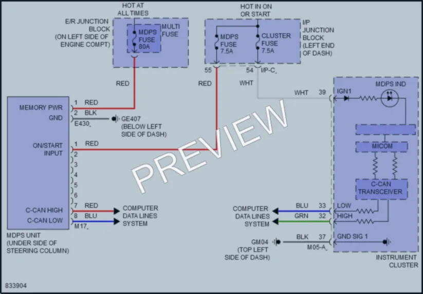 2023 Kia Rio5 Electronic Power Steering wiring diagram preview