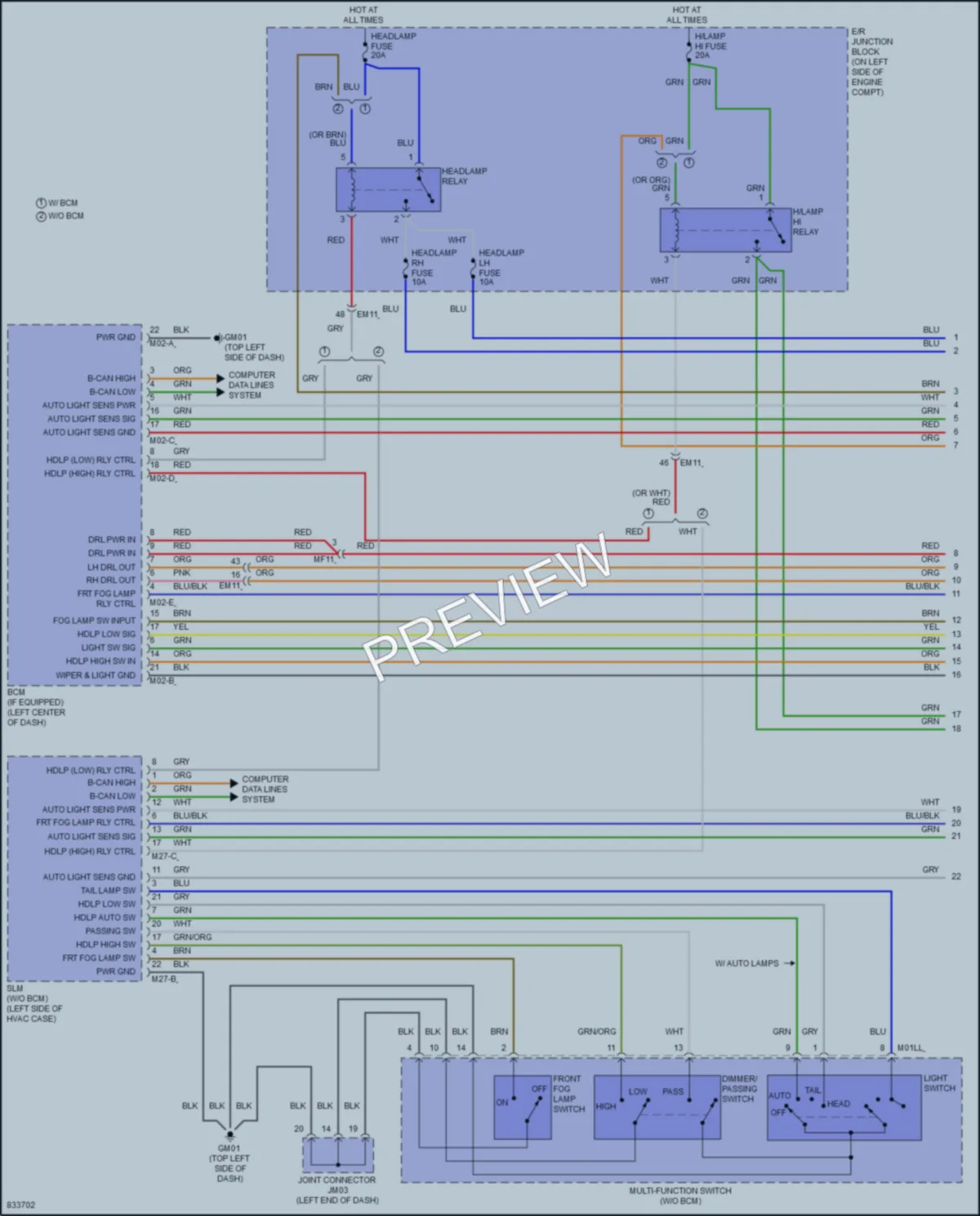2023 Kia Rio5 Headlights wiring diagram preview