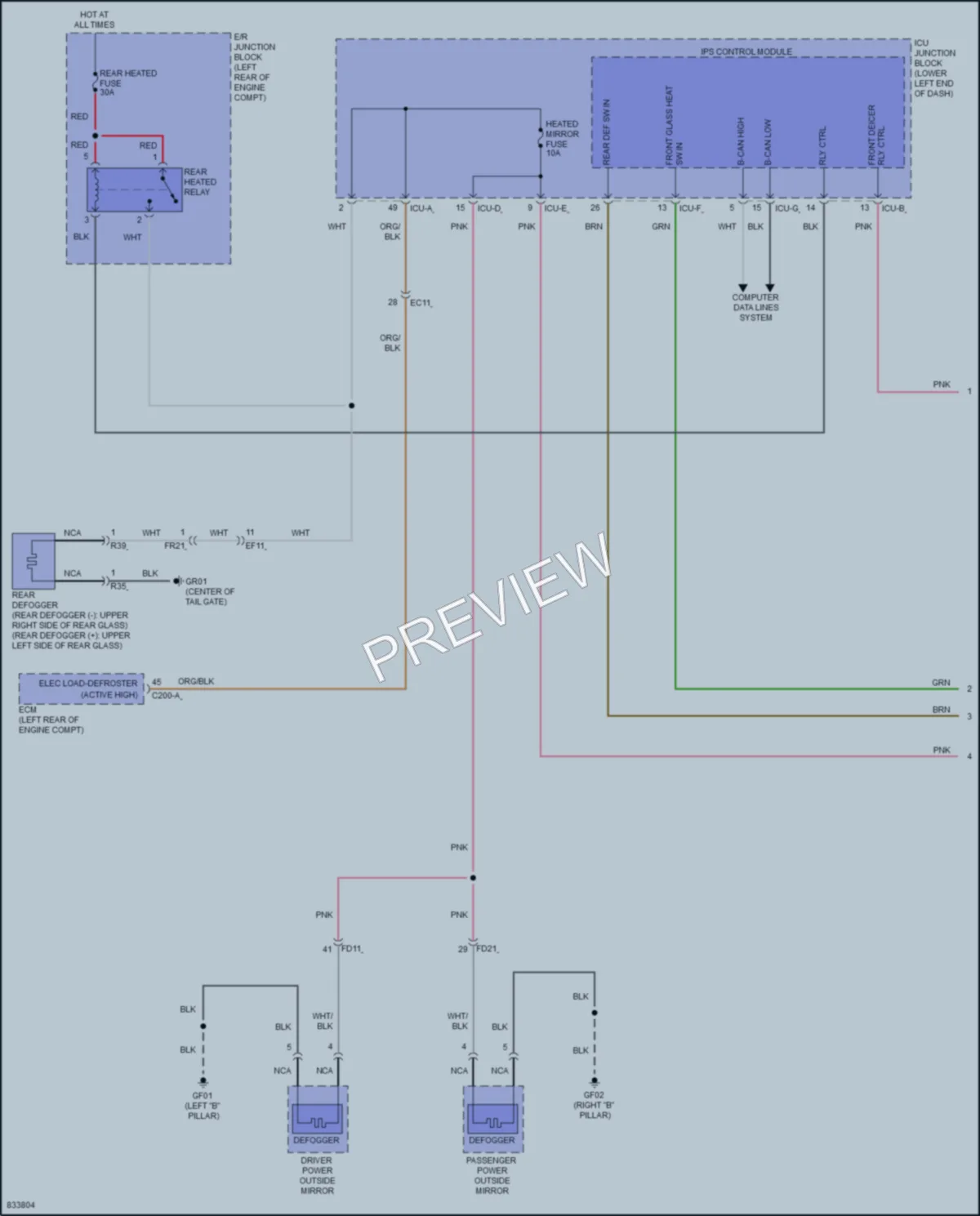 2023 Kia Seltos Defoggers wiring diagram preview