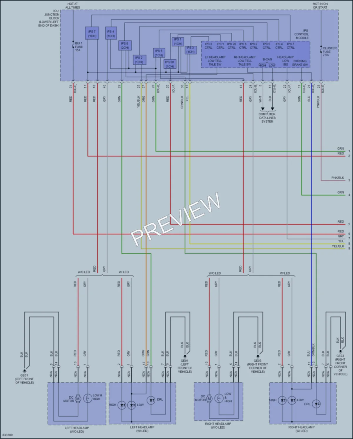 2023 Kia Seltos Headlights wiring diagram preview