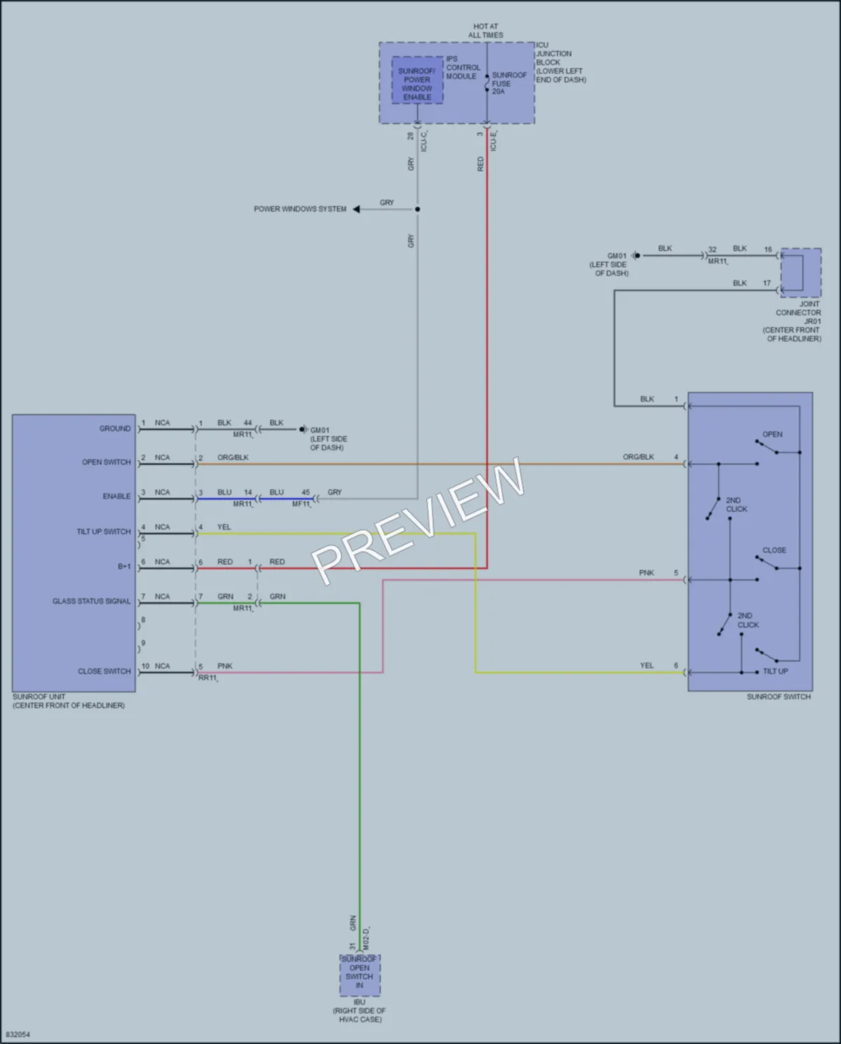 2023 Kia Seltos Power Top Sunroof wiring diagram preview