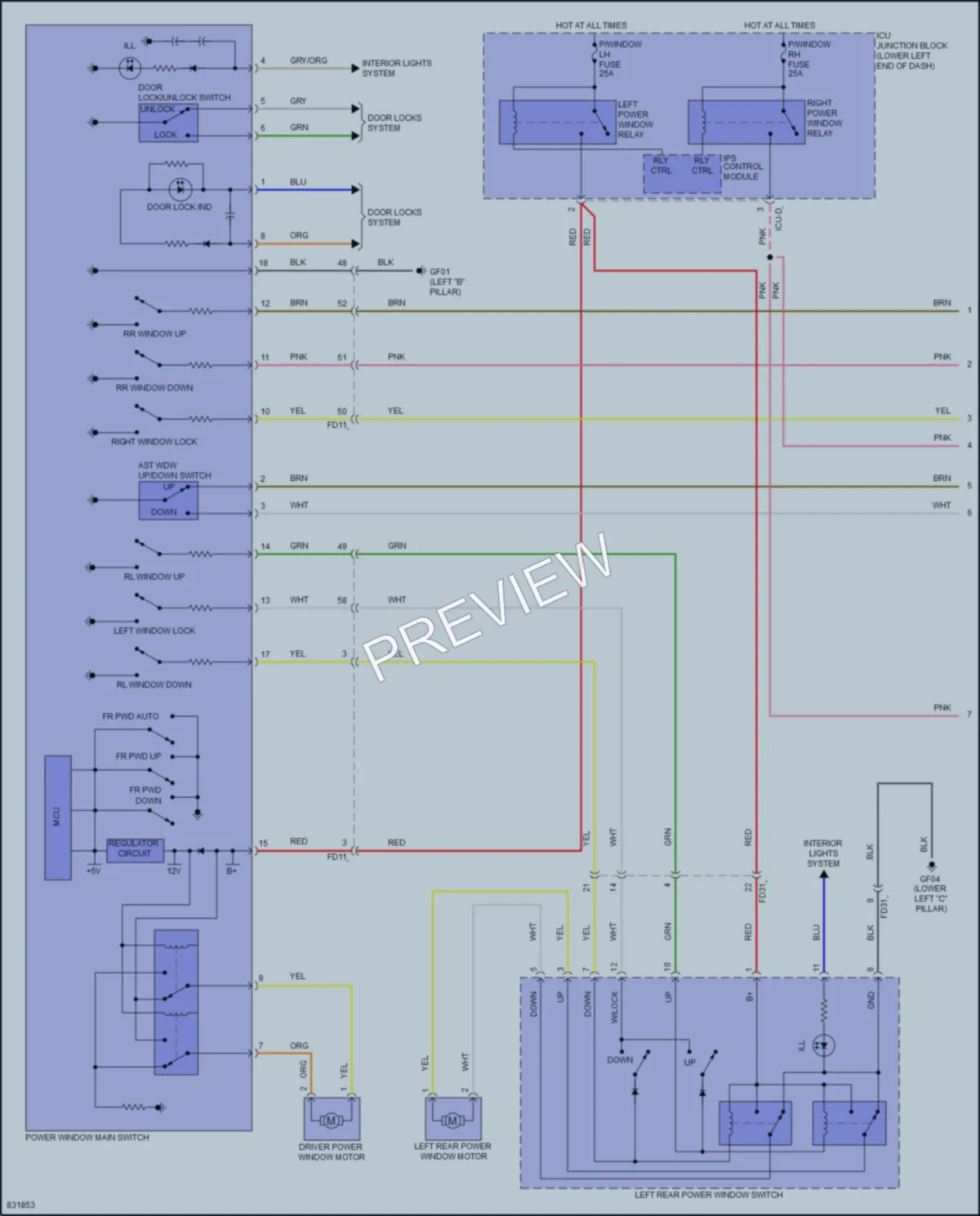 2023 Kia Seltos Power Windows wiring diagram preview
