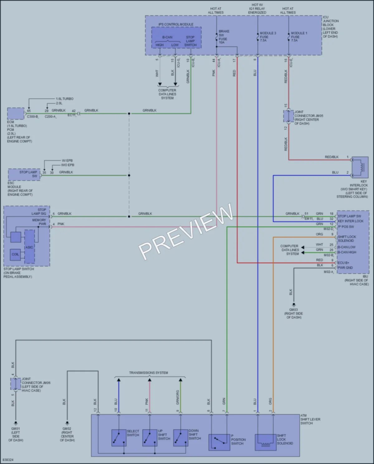 2023 Kia Seltos Shift Interlock wiring diagram preview