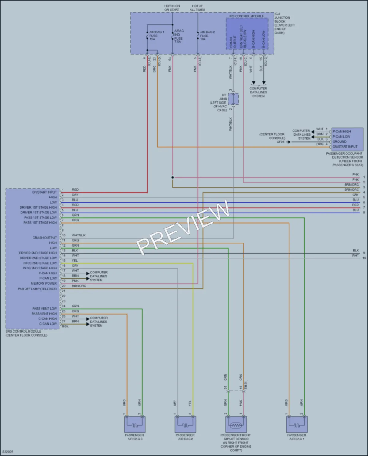 2023 Kia Seltos Supplemental Restraints wiring diagram preview