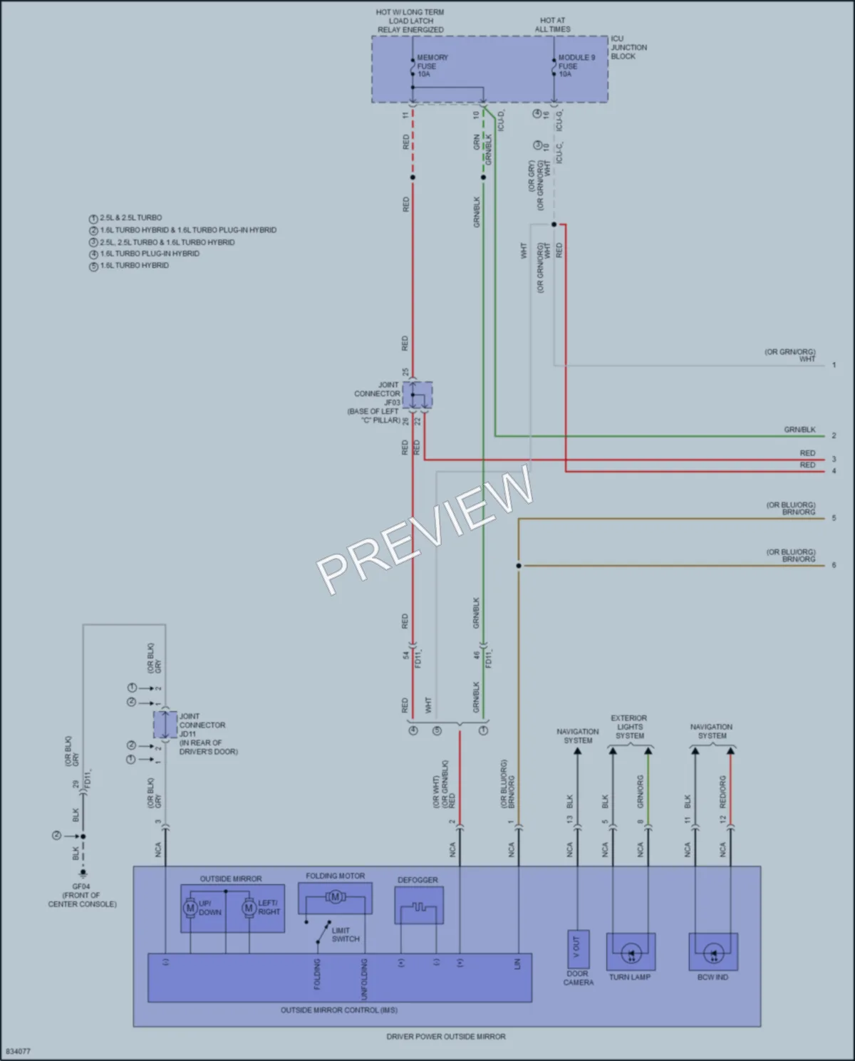 2023 Kia Sorento Memory Systems wiring diagram preview