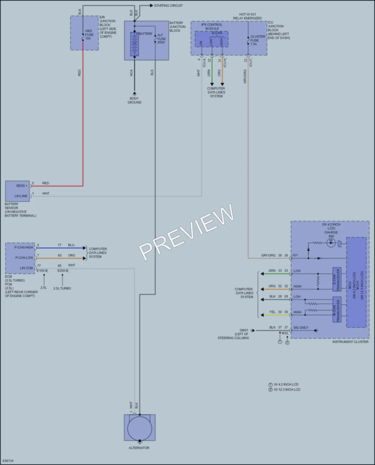 2023 Kia Sorento Starting Charging wiring diagram preview
