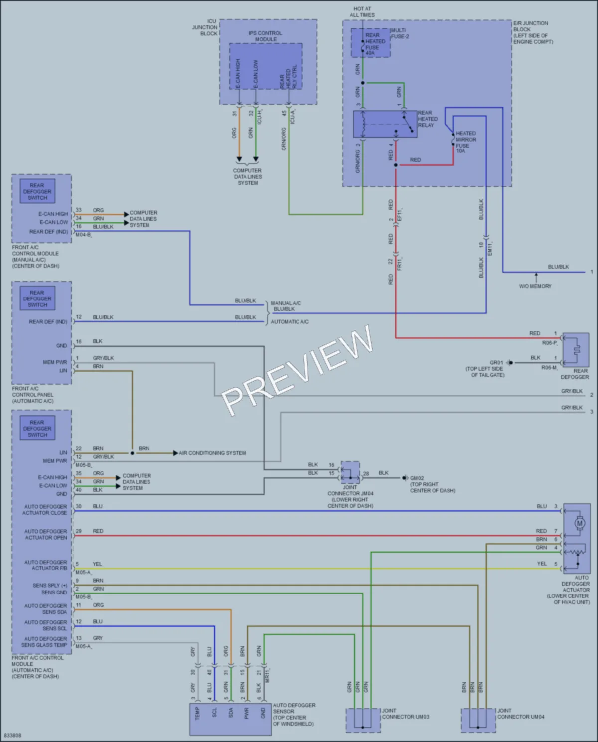 2023 Kia SorentoHybrid Defoggers wiring diagram preview