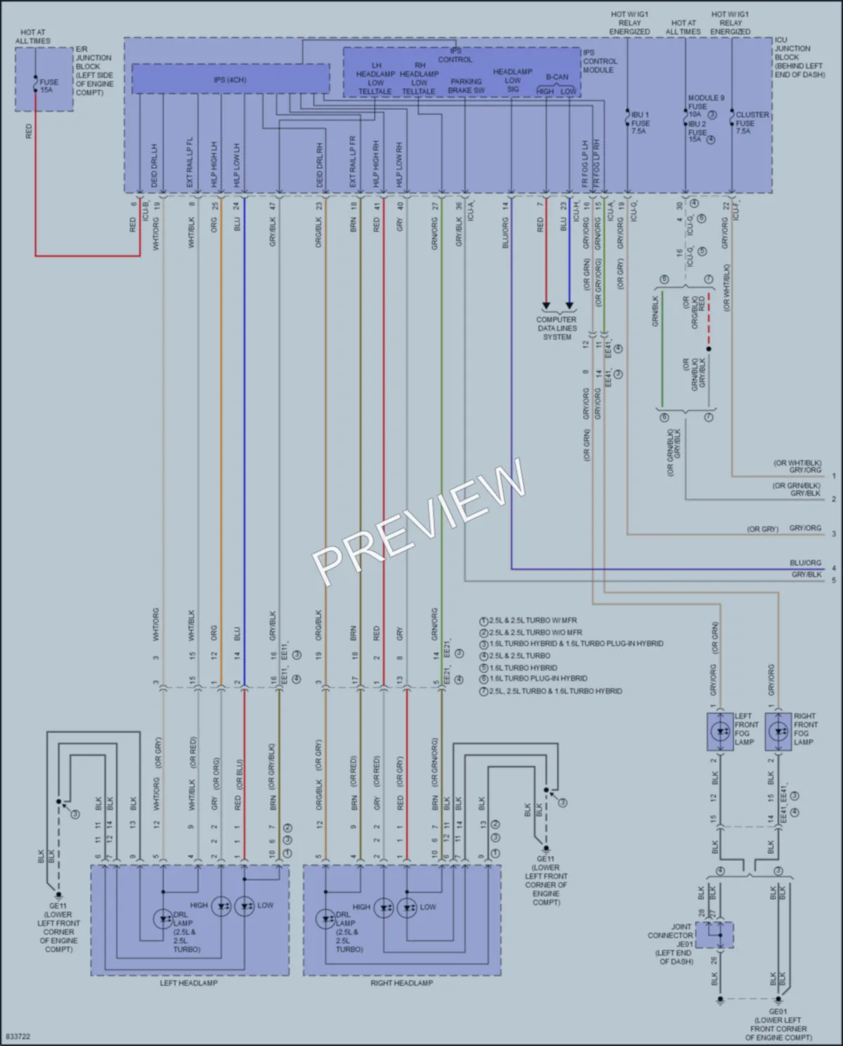 2023 Kia SorentoHybrid Headlights wiring diagram preview