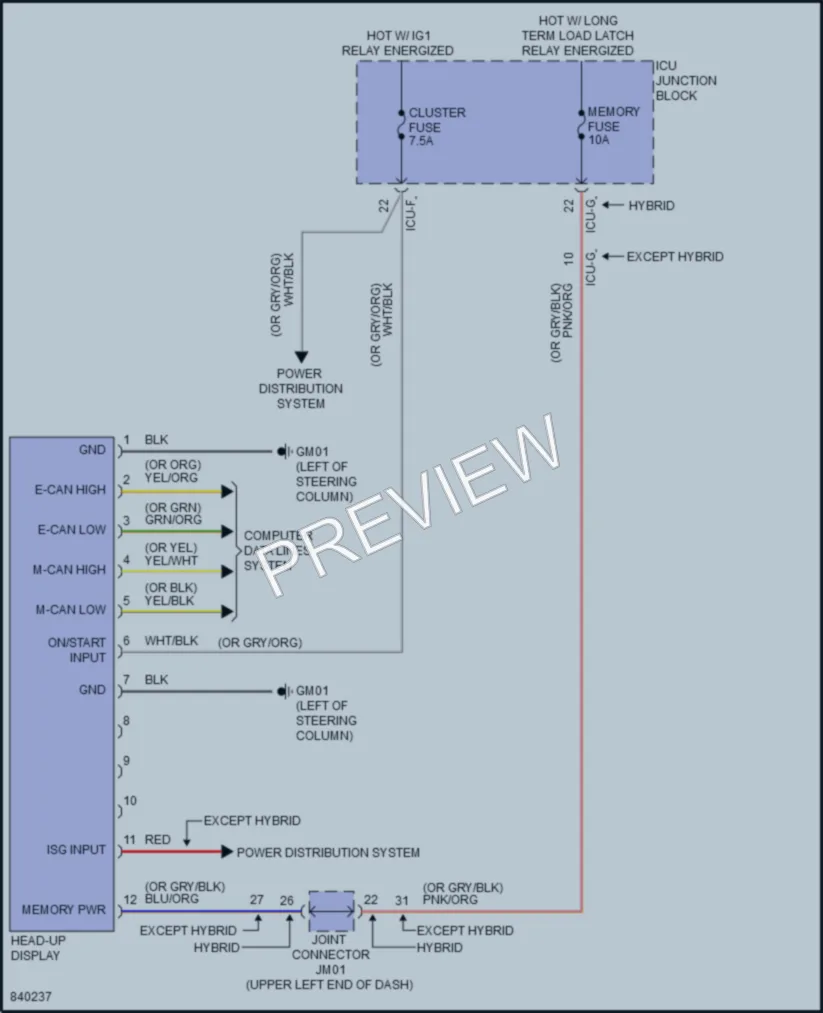 2023 Kia SorentoPlugIn Instrument Cluster wiring diagram preview