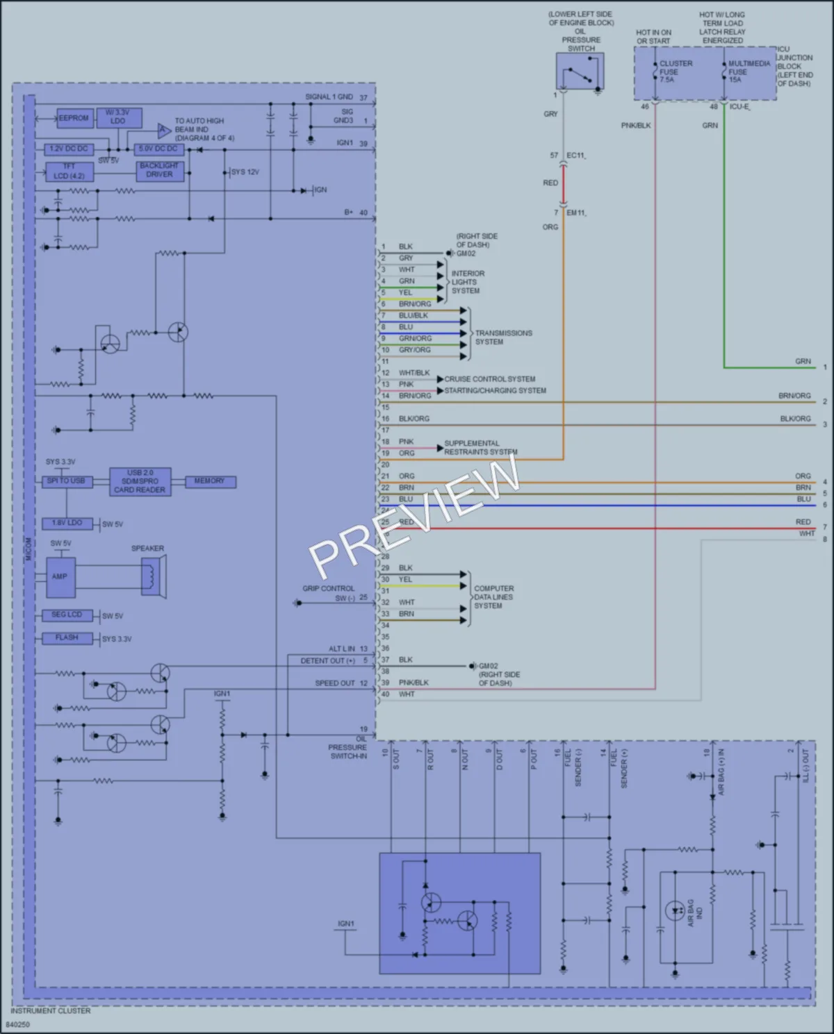 2023 Kia Soul Instrument Cluster wiring diagram preview