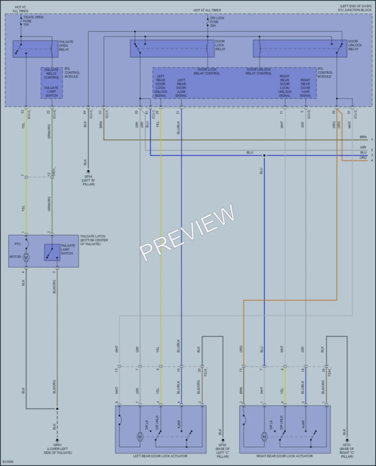 2023 Kia Soul Power Door Locks wiring diagram preview