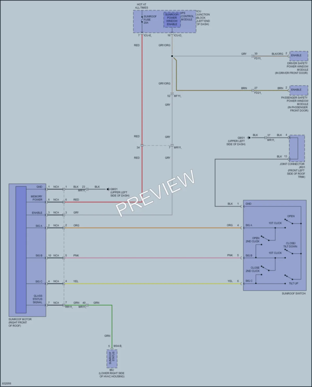 2023 Kia Soul Power Top Sunroof wiring diagram preview