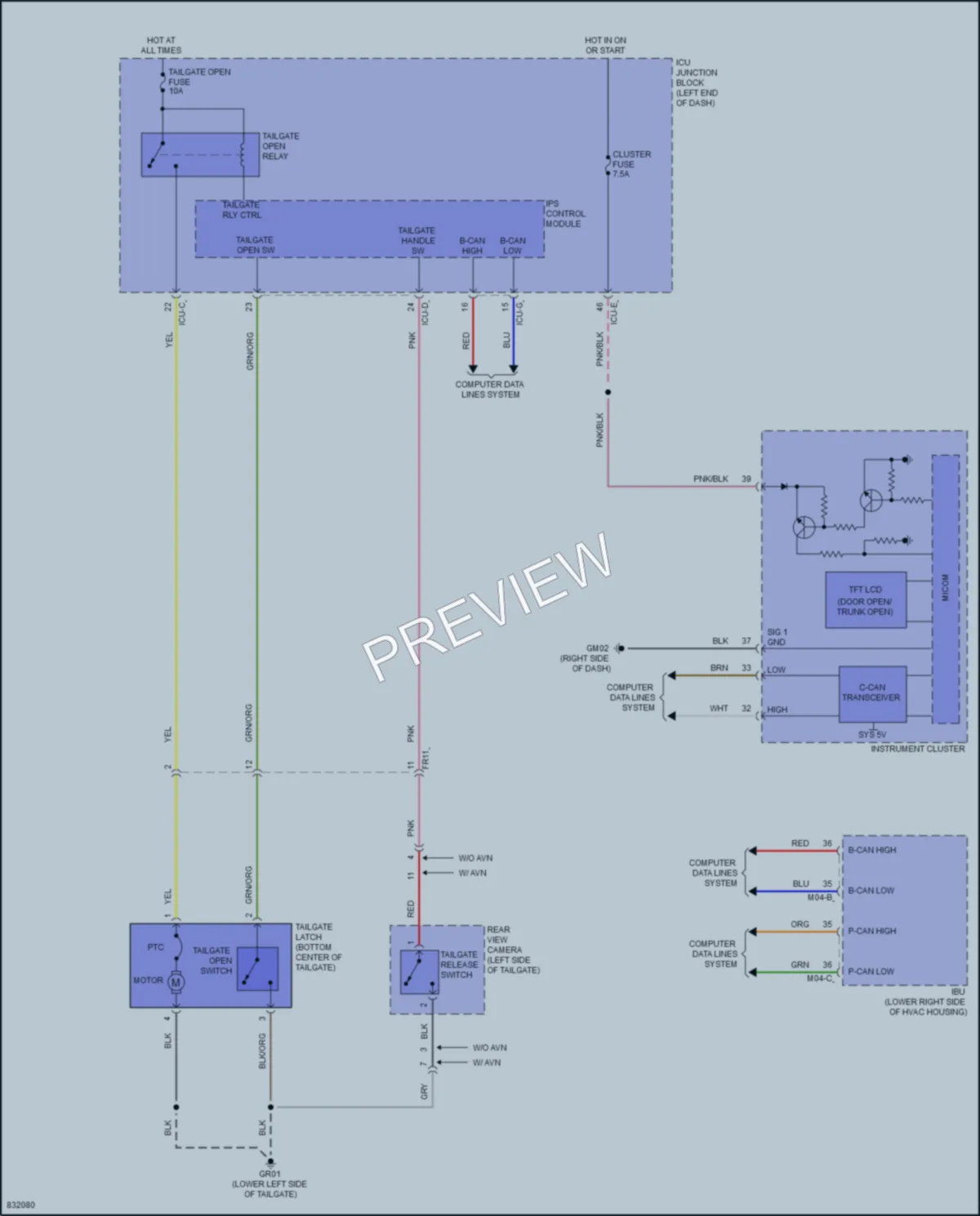 2023 Kia Soul Trunk Tailgate Fuel Door wiring diagram preview