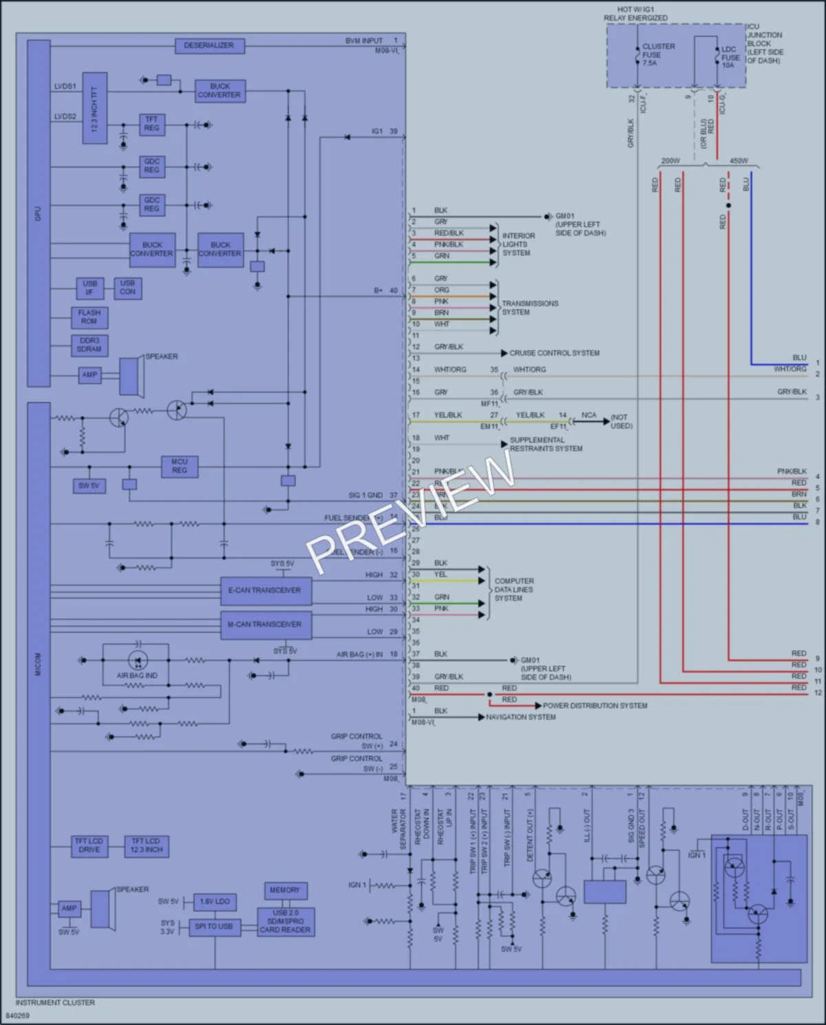 2023 Kia Sportage Instrument Cluster wiring diagram preview