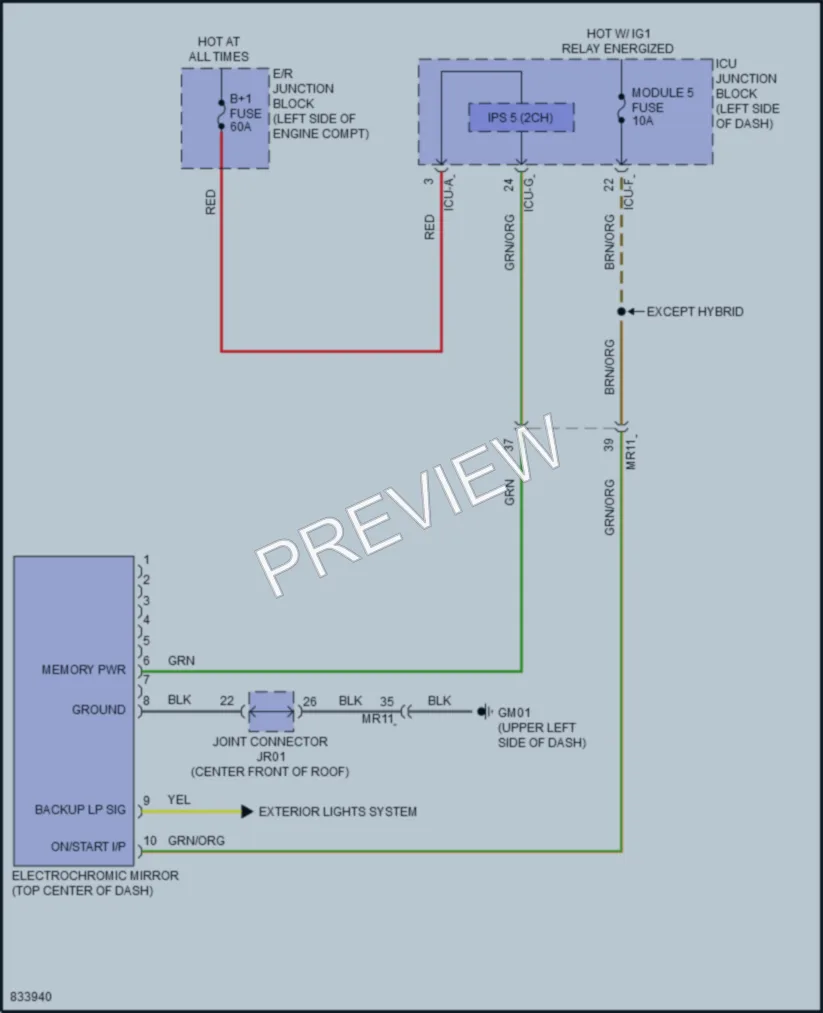 2023 Kia Sportage Power Mirrors wiring diagram preview