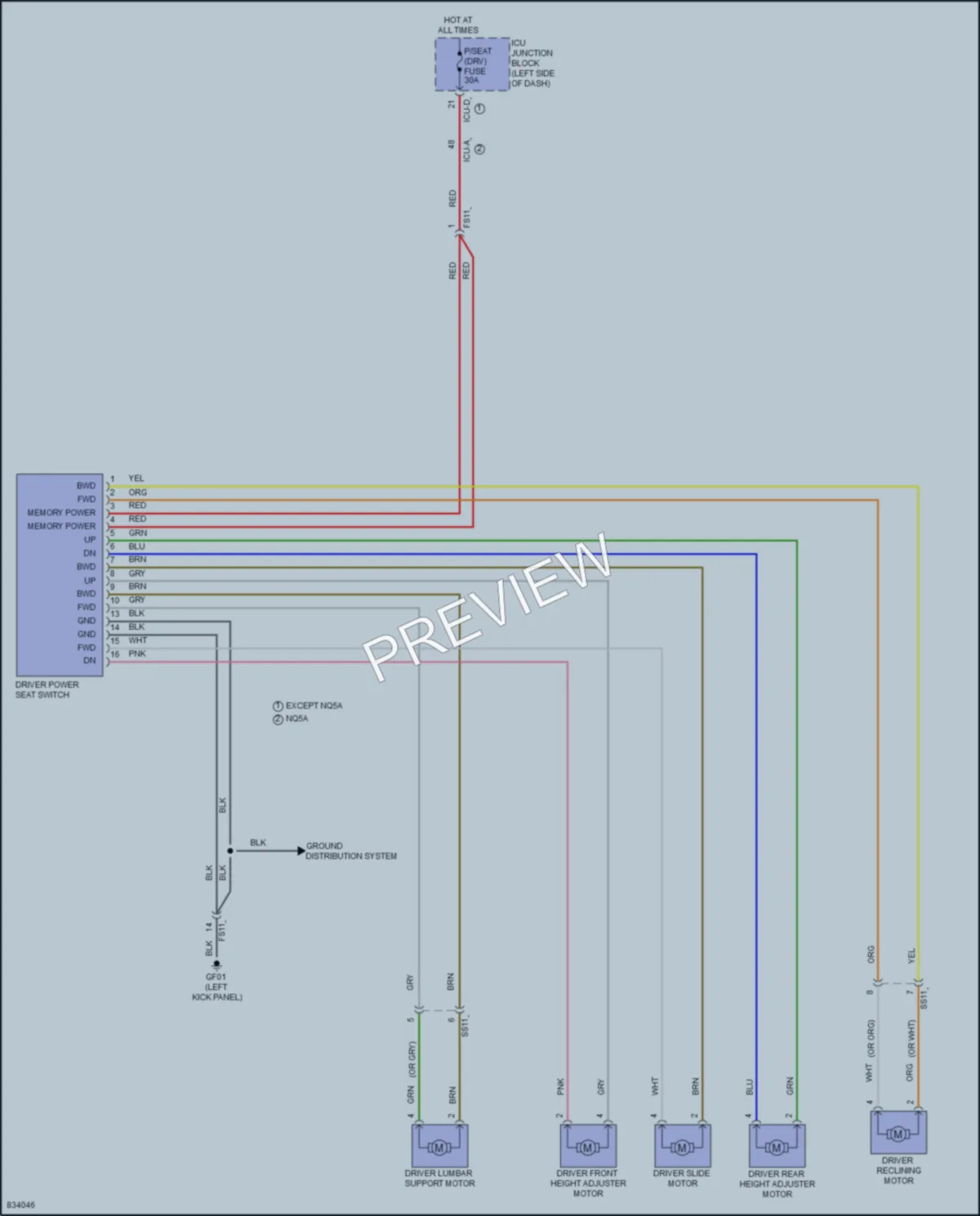 2023 Kia Sportage Power Seats wiring diagram preview